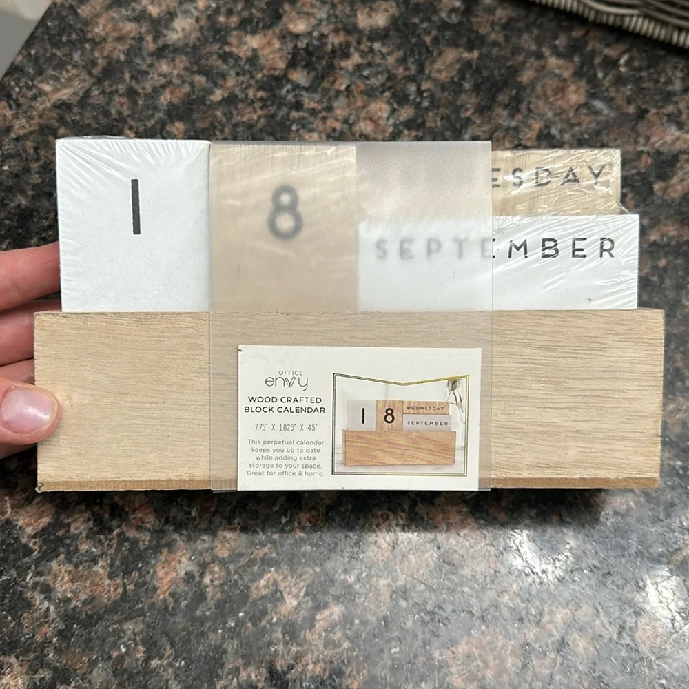 Wood crafted block calendar